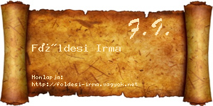 Földesi Irma névjegykártya