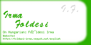 irma foldesi business card